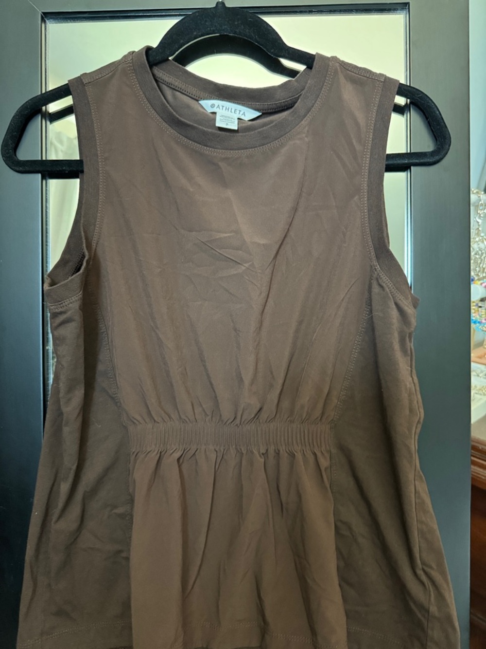 Athleta Brown Sleeveless Cinched-Waist Tank Top - size S